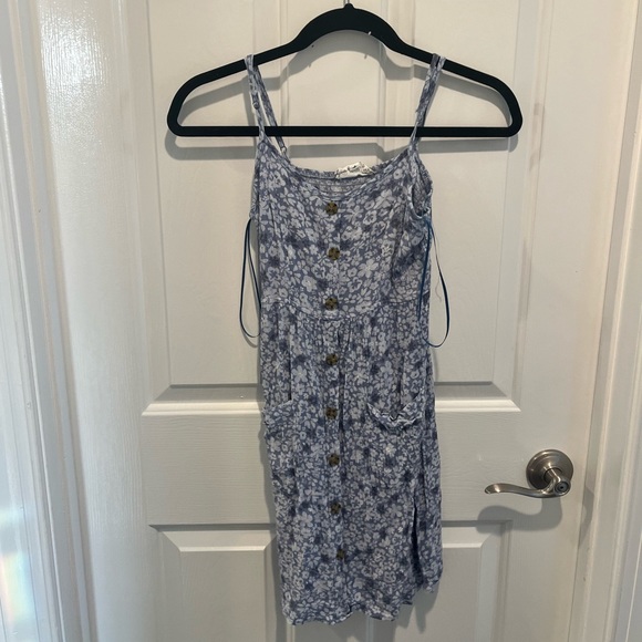 Pink Rose Spaghetti Strap Button Dress Size S - Picture 1 of 4